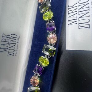 Mark Zunino Elegant Multicolor Gemstone Sterling Bracelet